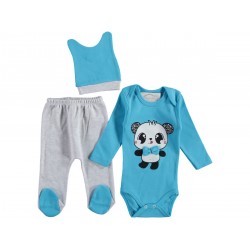 PANDA BASKILI ÇITÇITLI BADİLİ TAKIM 3/6 AY 