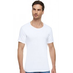 Erkek Bisiklet Yaka Fanila Beyaz Penye Pamuk