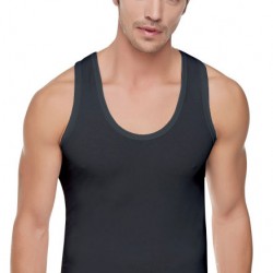 Siyah Erkek Atlet Askılı Ribana %100 Pamuk